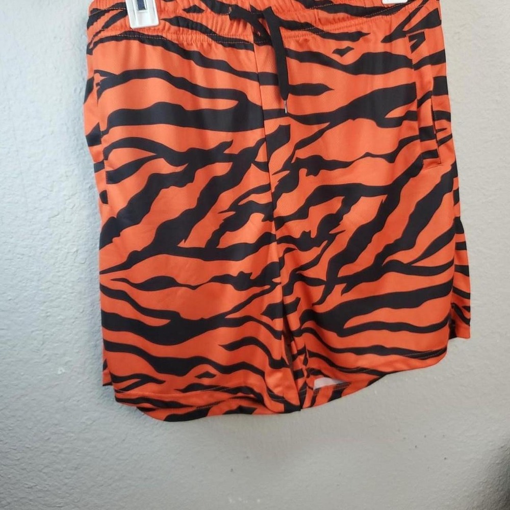 Tiger Stripe Orange Black Athletic Shorts